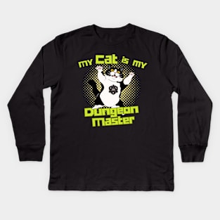 My cat is my dungeon master Kids Long Sleeve T-Shirt